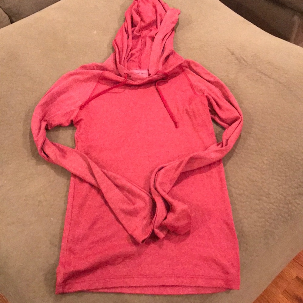 Michael Stars Red Pullover Hooded Top